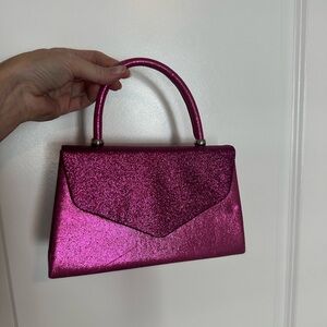 Elegant Pink Glitter Clutch Handbag